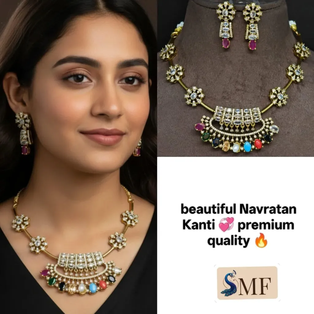 Neck Set with Ear Rings (Green)